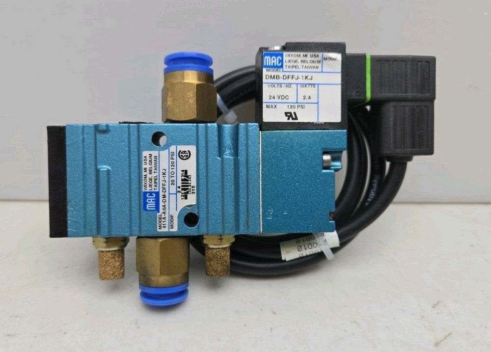 Mac Valves 411A-A0A-DM-DFFJ-1KJ Solenoid Valve with DMB-DFFJ-1KJ Pneumatic Valve