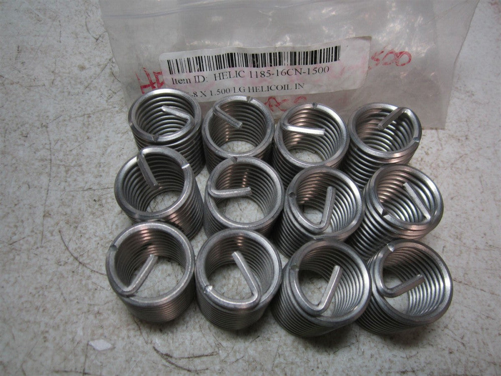 HeliCoil (1185-16CN-1500) 1-8 UNC 1-1/2 OAL Free Running Helical Insert - Qty 12
