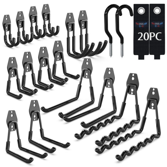 3-H Garage Wall Hooks 20 Pack, Garage Hooks Heavy Duty with Extra Welding Spo...