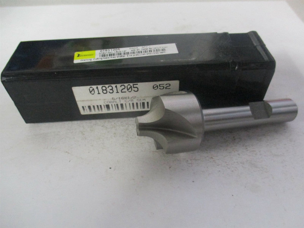 (723-6489) 1-1/8" x 1/2" x 3-1/2" OAL 4 Flute Cobalt Corner Rounding End Mill 