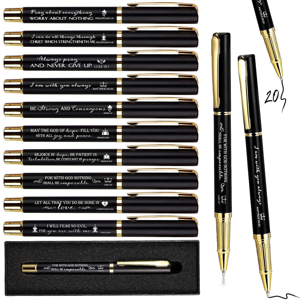 20 Sets Engraved Bible Verse Ballpoint Pens - Inspirational Quotes - Gift f