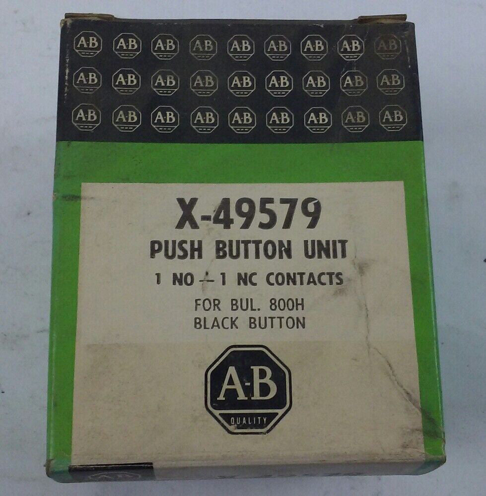 New Allen-Bradley 1NO 1NC Black Push Button Unit for Bulletin 800H, X-49579 