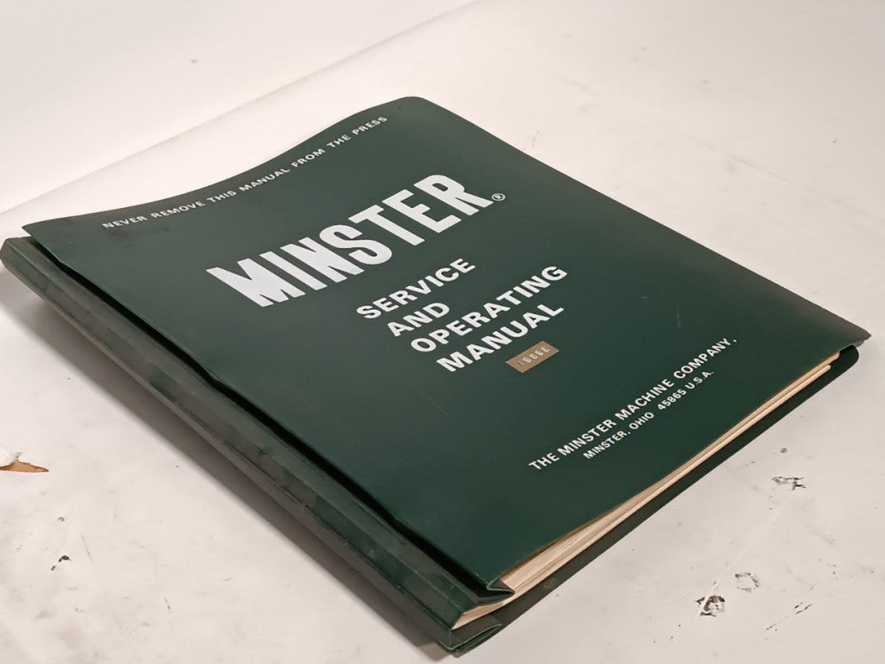 Minster OBI (Open Back Inclinable) 4F Service, Machine Operating Manual Ed. #805