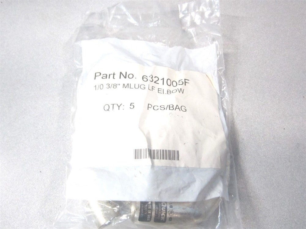 Quickcable (6321-005F) 1/0 GA 3/8" Stud Left Elbow MagnaLug - Pack of 5 