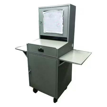 Zoro Select 462D22 Mobile Computer Cabinet,Light Gry,Pc,Stl