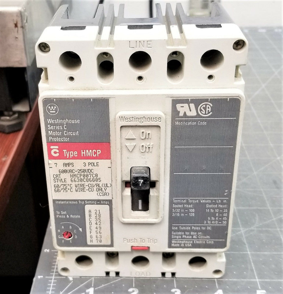 Westinghouse HMCP 7 Amp Breaker HMCP007C0 TESTED WORKING PULL [Z2S4]