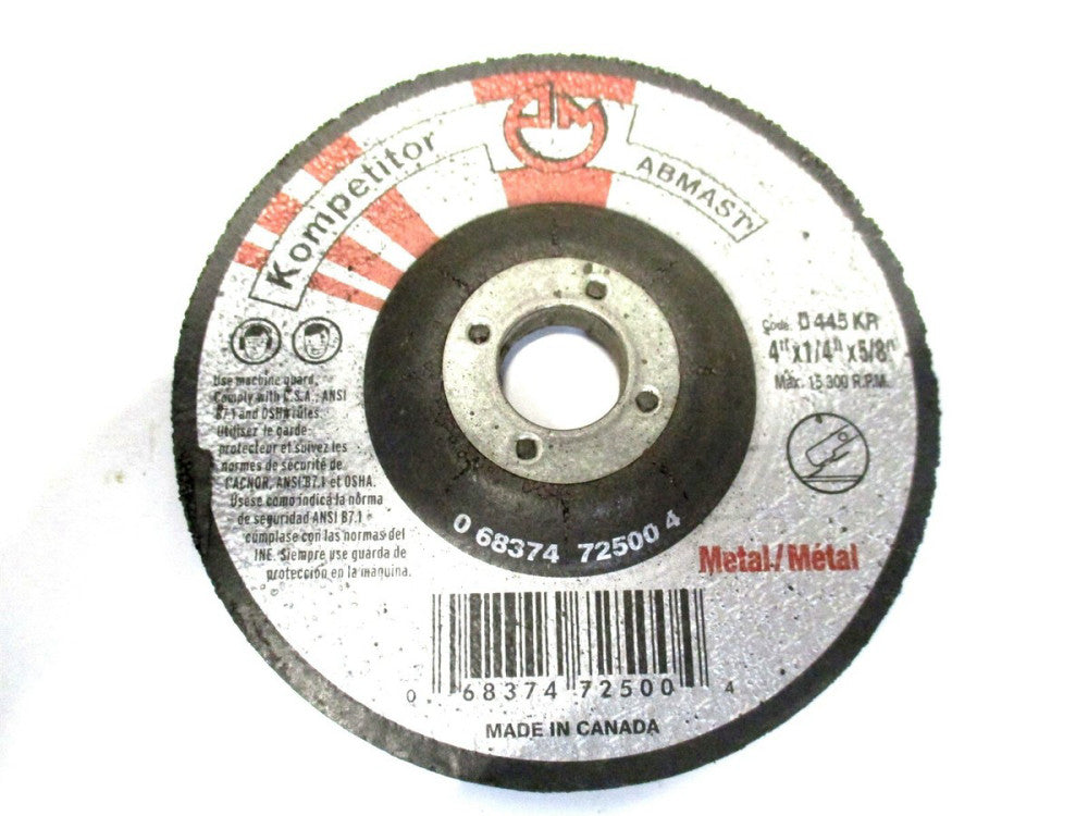 Abmast (D445KR) 4 x 1/4 x 5/8-11 15300 RPM Depressed Center Grinding Wheel 5 PC