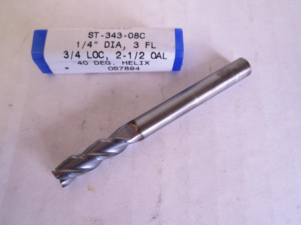 RobbJack (ST-343-08C) 1/4 x 3/4 x 2-1/2" Carbide TiCN 3-Flute Endmill New