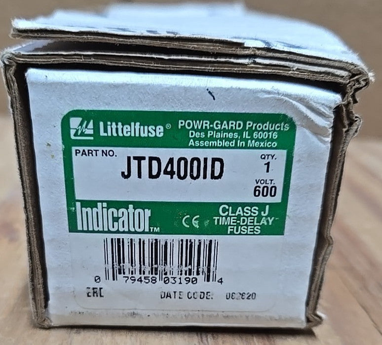 Littelfuse Indicator JTD400ID Fuse JTD 400 ID Powr-Pro Class J Time Delay