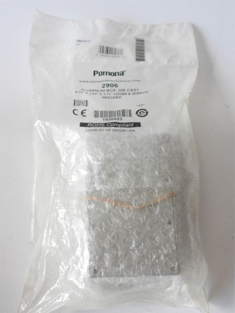Pomona 2906 Aluminum Box, Die Cast 4.25" x 2.64" x 1.71" Cover & Screws
