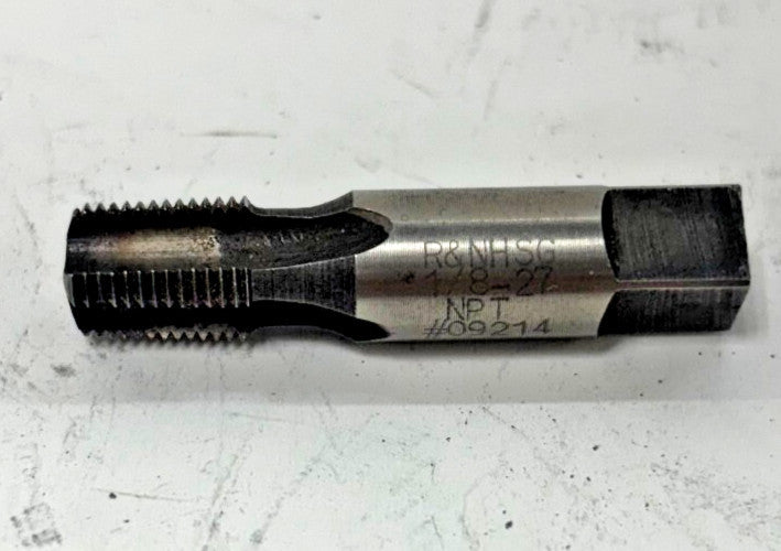 R&NHSG PIPE TAP 1/8"-27 NPT 4 FLUTES  #09214 HIGH SPEED STEEL THREAD LENGTH 1/2"