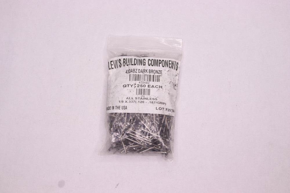 (250-Pk) Levi's Building Components Steel D-Grip Screw 1/8" 43DABZ