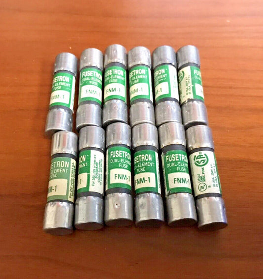 (Lot of 12) Bussmann FUSETRON FNM-1 1A 250V Fuse