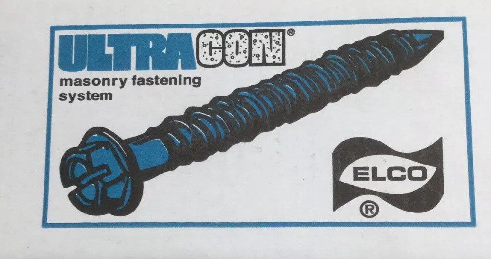 1/4" x 1-1/4" UltraCon Masonry Screws ELE405 Slotted Hex Head (600 Screws Total)