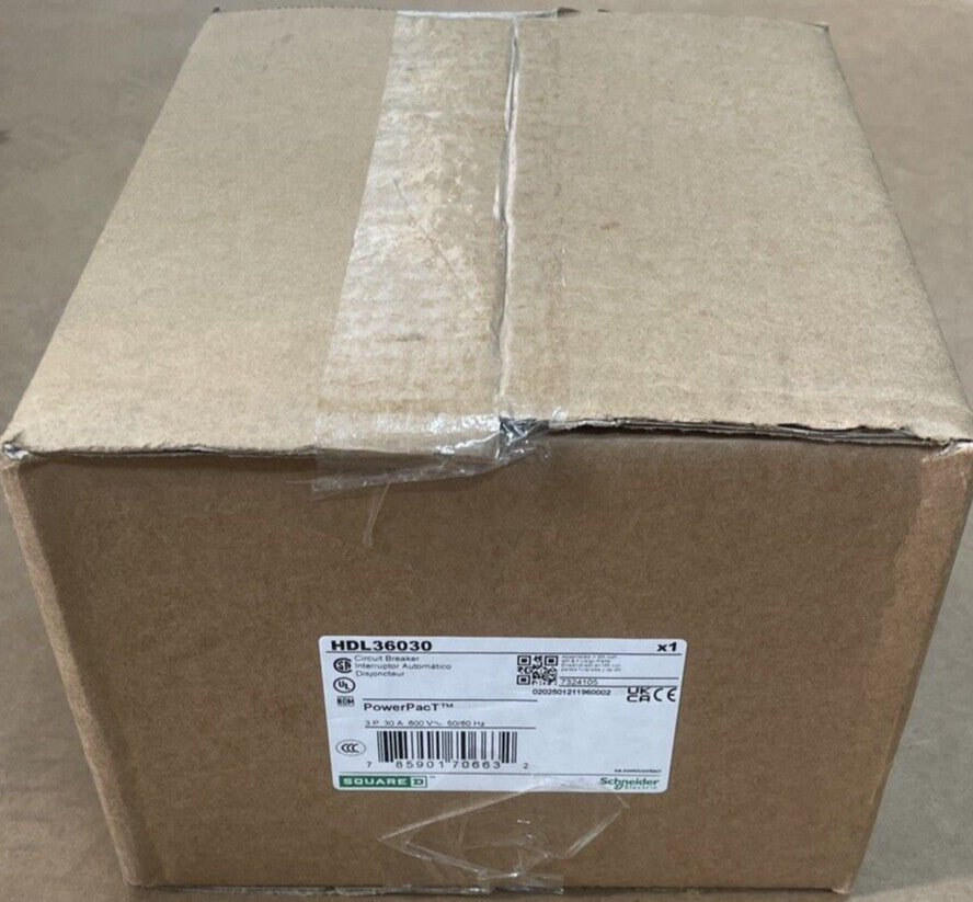 Square D  HDL36030 PowerPact HD 060 30A 3 Pole MCCB Molded Case Circuit Breaker