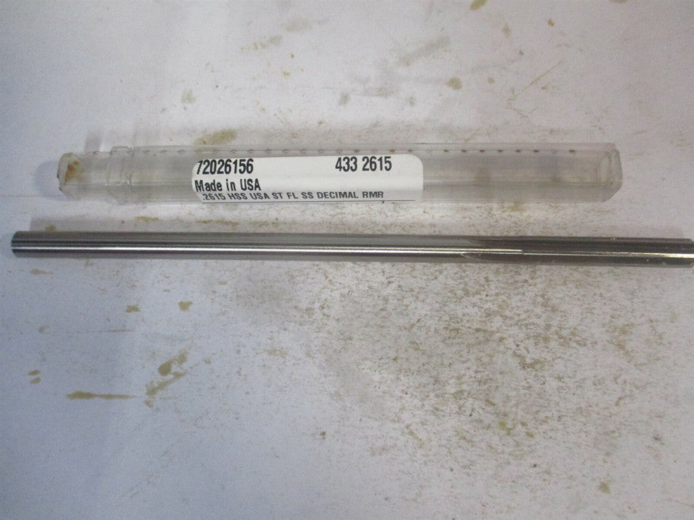 (433-0.2615) 0.2615" x 1-1/2" x 6" Straight Shank HSS 6-Flute Chucking Reamer 