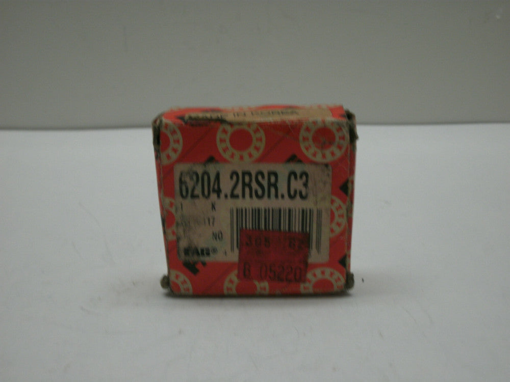FAG 6204.2RSR.C3 DEEP GROOVE BALL BEARING SEALED 20MM ID 47MM OD 14MM HT NIB