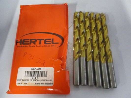 (84578731) Letter V 3-5/8" x 5" 118° High Speed Steel Jobber Drill - Pack of 6