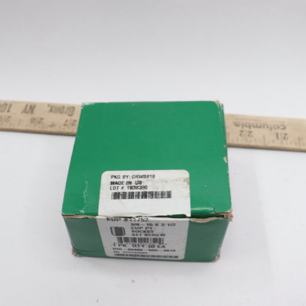 (10-Pk) Stanley Coarse Thread Socket Set Screw Cup Point Nylon Patch 