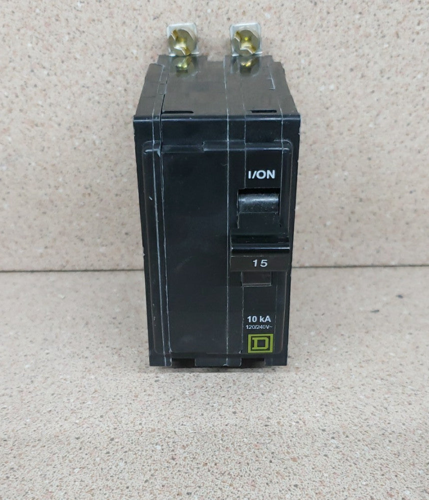 Square D QOB215 2 Pole 15 Amp 120/240Vac Bolt-On Circuit Breaker W# NTO