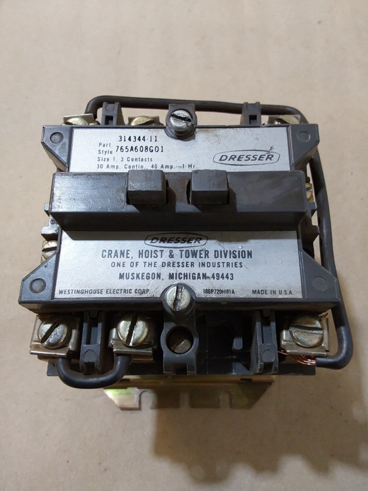 Dresser 314344-11 30AMP 3 CONTACTS Size 1 Contactor 