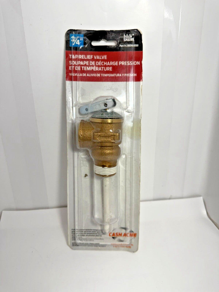 T&P Relief Valve 3/4" Cash Acme Temperature Pressure 1-1/4" Shank 23576-0150