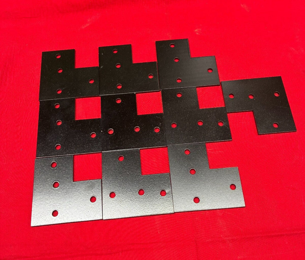 UNBRANDED 90° FLAT L BRACKETS BLACK 3"X3"X1/8" (LOT OF 10)