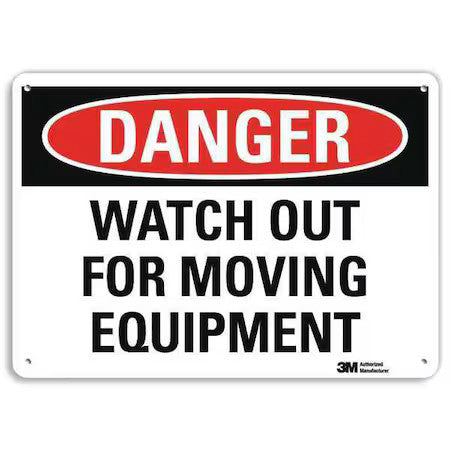 Lyle U3-2045-Na_14X10 Danger Sign, 10 In Height, 14 In Width, Aluminum,