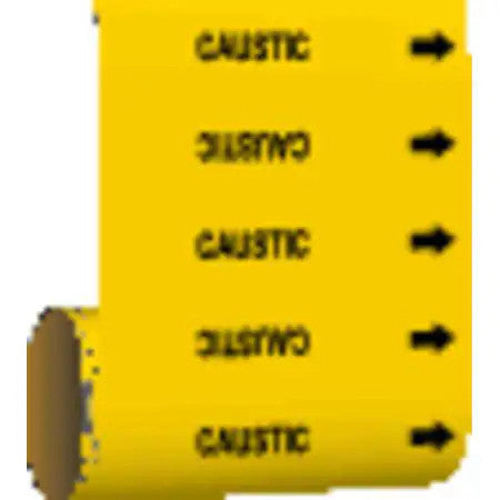 Brady 41545 Pipe Marker,Caustic,Yellow, 41545