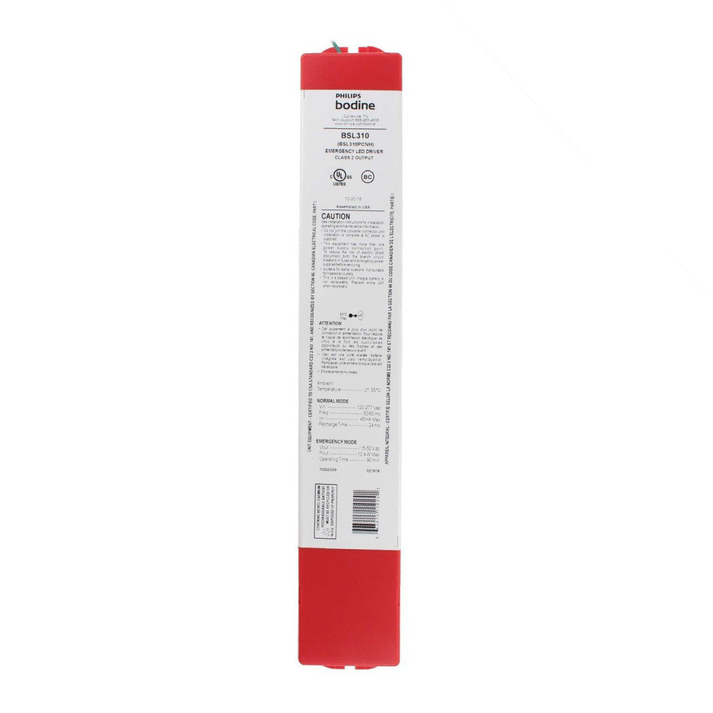Bodine BSL310 Emergency LED Driver, 10W, 120-277V, 90-Min, 15-50Vdc