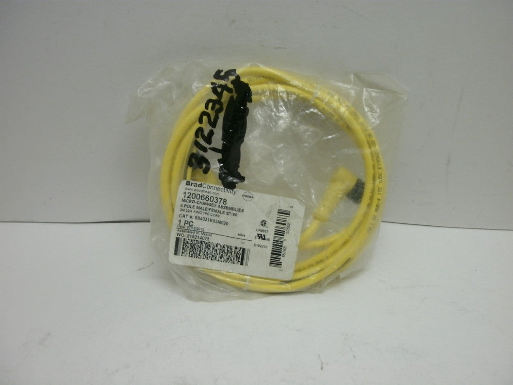 BRAD CONNECTIVITY 1200660378 DOUBLE ENDED CORDSET MICRO-CHANGE 4P M/F NEW IN BAG