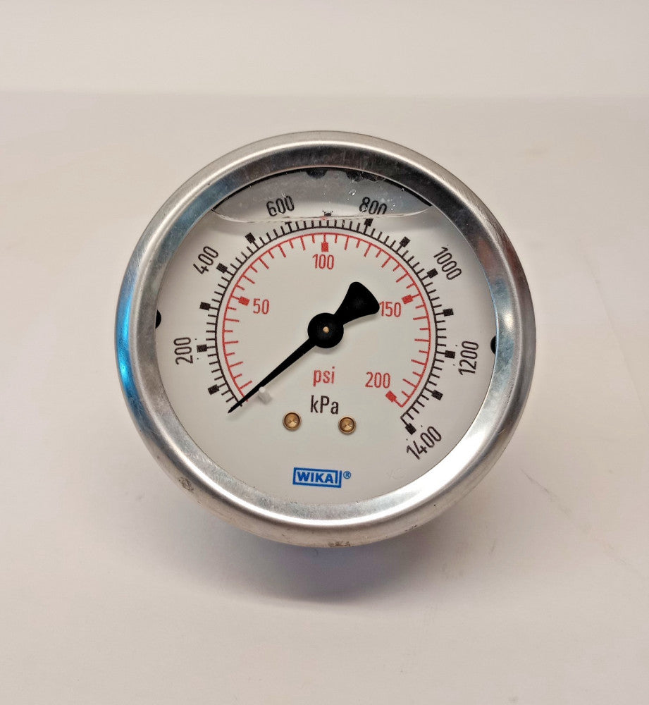 Wika 213.53-C-LG414P-NB-AZZZ Used Pressure Gauge 2.5 Liquid Filled 0-1400kPa/200