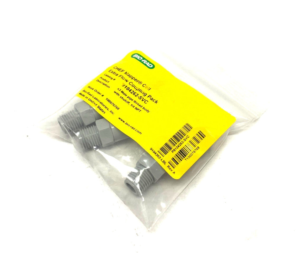 Bio Rad 9104262-SVC Extra Flow Coupling 1/4" NPT for CHEF Mapper Cell PKG OF 3
