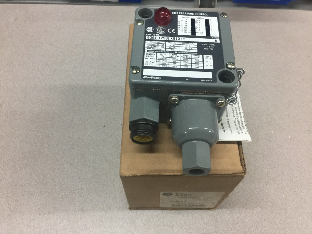 NEW IN BOX ALLEN BRADLEY PRESSURE CONTROL SWITCH 836T-T253JX81X15 SERIES A