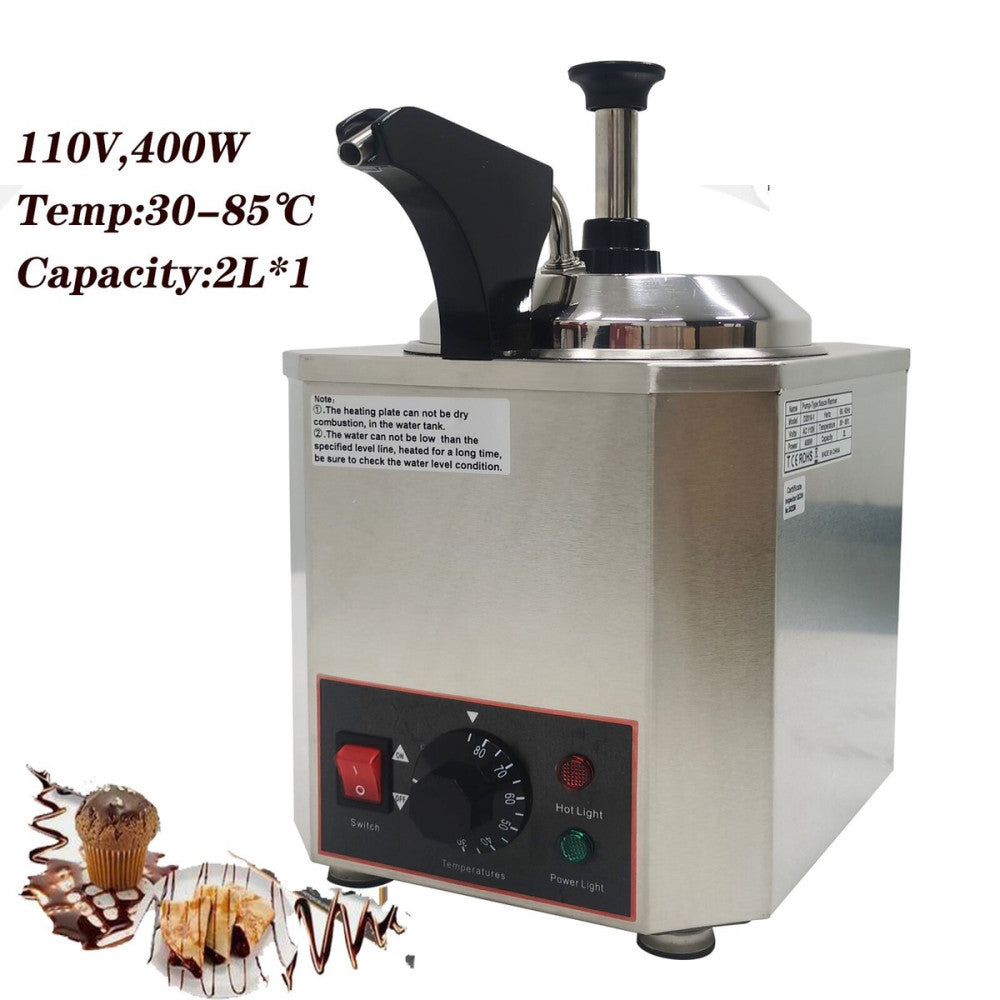 Commercial Pump-Type Nacho Cheese Sauce Warmer Pump Condiment Dispenser 2L*1