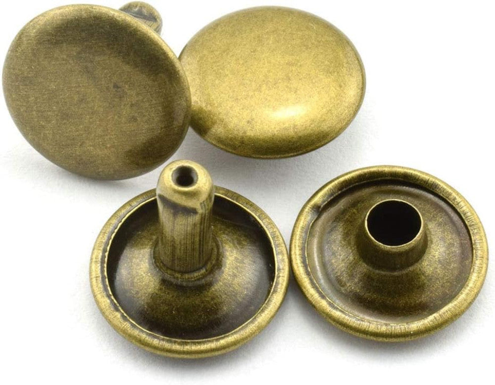 120pcs 12x12mm Bronze Double Cap Rapid Rivets Round Head Decorative Rivets DI...