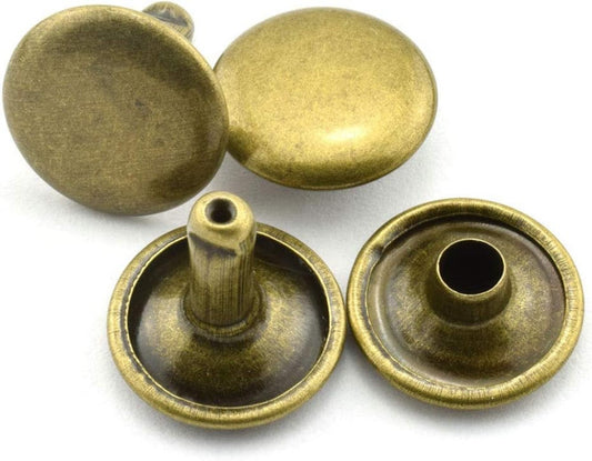 120pcs 12x12mm Bronze Double Cap Rapid Rivets Round Head Decorative Rivets DI...