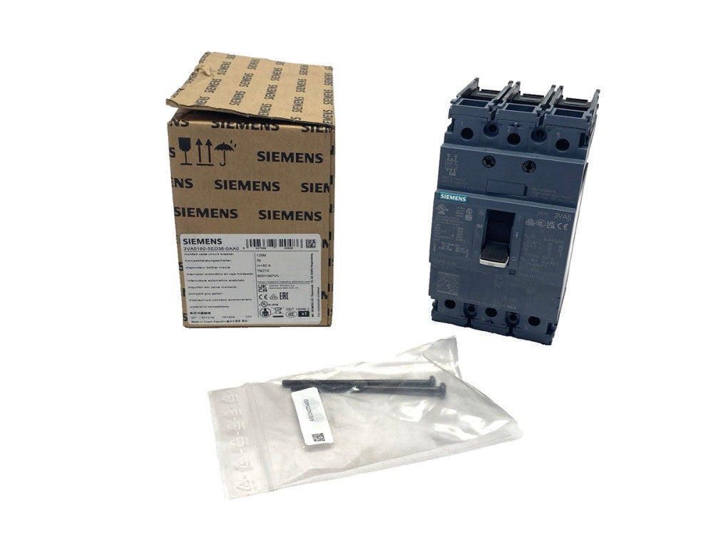 Siemens 3VA5160-5ED36-0AA0 Circuit Breaker 3P 60A UL 125 Breaking Cap. Class M