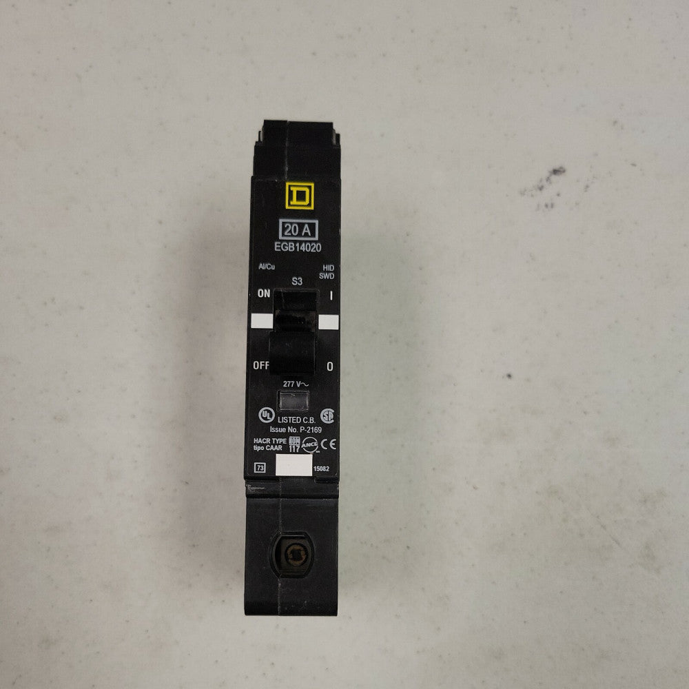 NTO Square D EGB14020 Circuit Breaker 20 amp EGB 1 Pole 277V Bolt On
