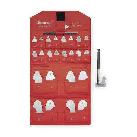 Starrett S167chz Radius Gage Set,1/64-1/2 In,25 Leaves