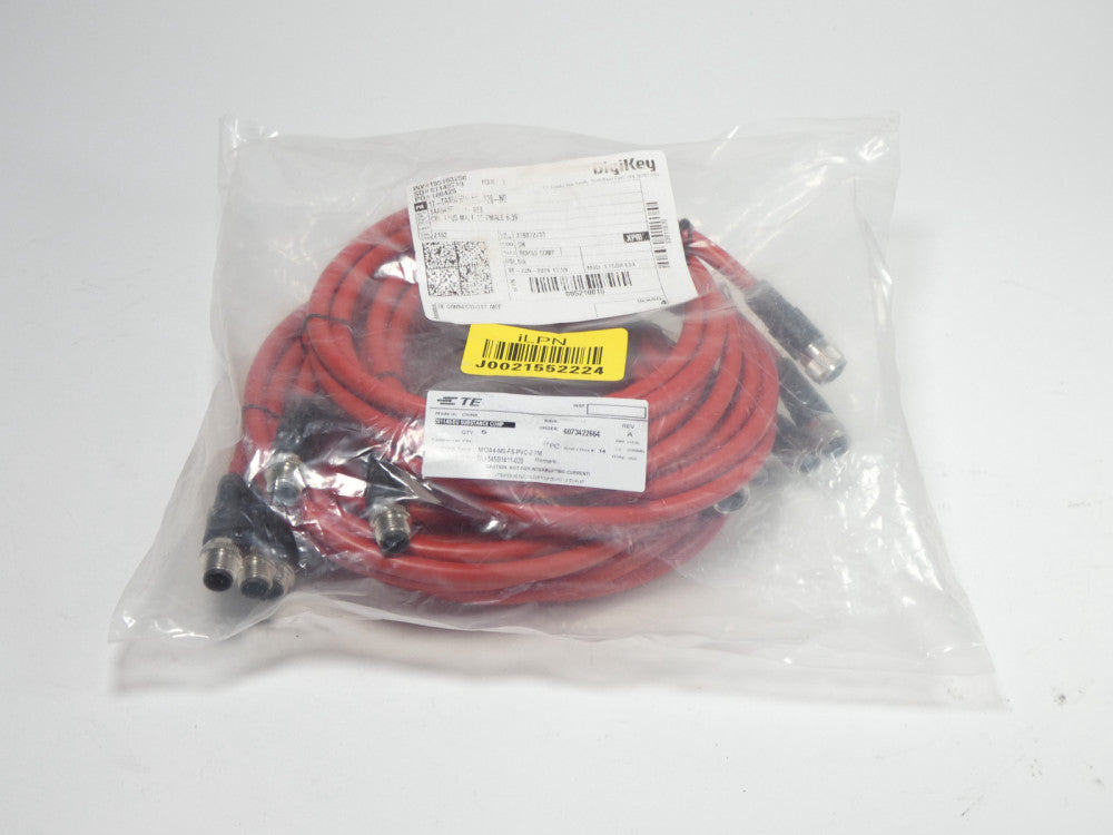 *Lot of 5* TE Connectivity TE TAA545B1411-020 M12 Cable Assembly M12A4-MS-FS-...
