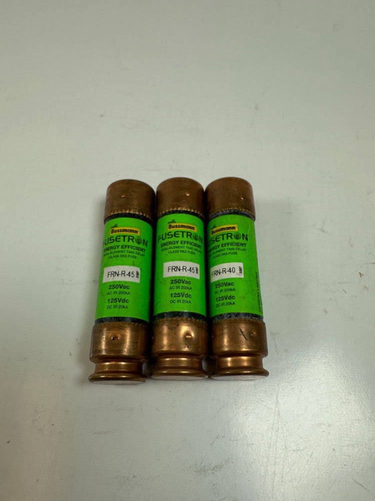 Bussmann Fustron FRN-R-45 450VAC Dual Element Time-Delay Fuse (Lot of 3) New
