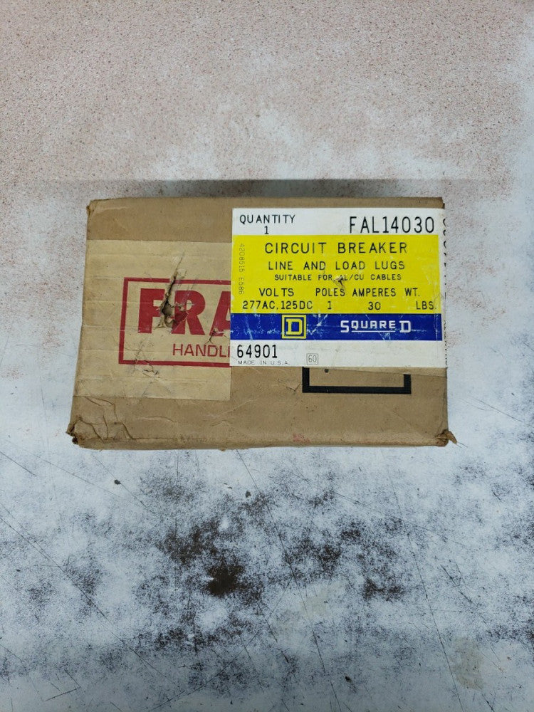 FAL14030 CIRCUIT BREAKER 30A 1P 277V 125V 50/60HZ Square D NEW OLD STOCK