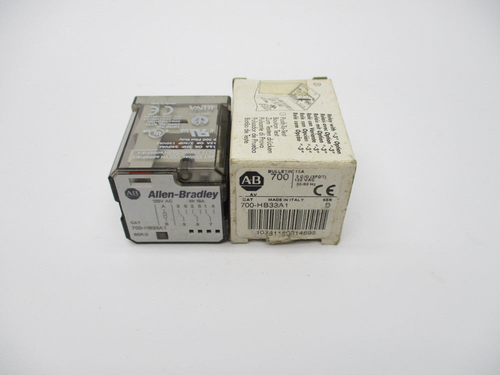 ALLEN BRADLEY 700-HB33A1 SER. D 120VAC 15A (WH) NSMP