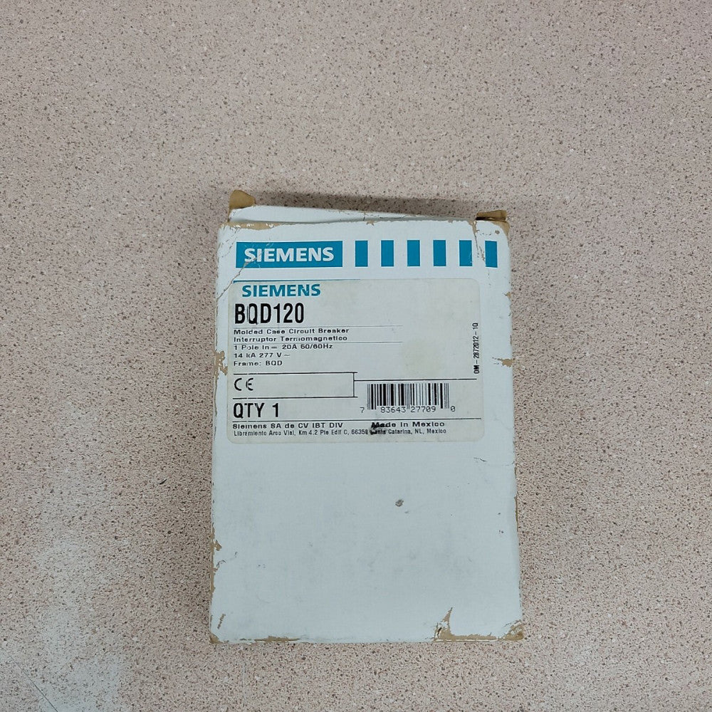new BQD120 Siemens Circuit Breaker 1POLE 20 Amp 277V 14KA NEW