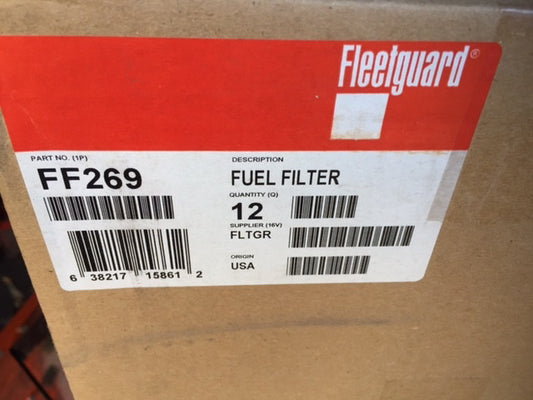 (Case of 12) FF269 Fleetguard Fuel Filter (NEW)