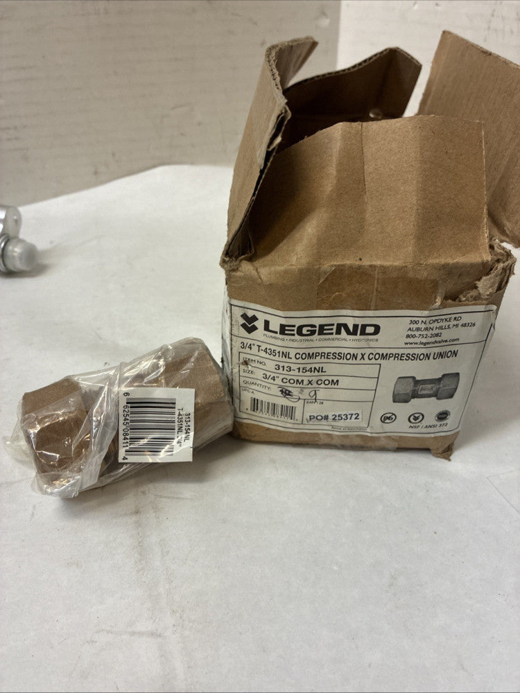 Legend Compression Union 3/4 "  313-154NL Box  Of 9