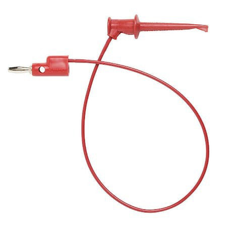 Pomona Electronics 3781-12-2 Mini Test Clip Patch Cord, 12 In, Nylon, Red