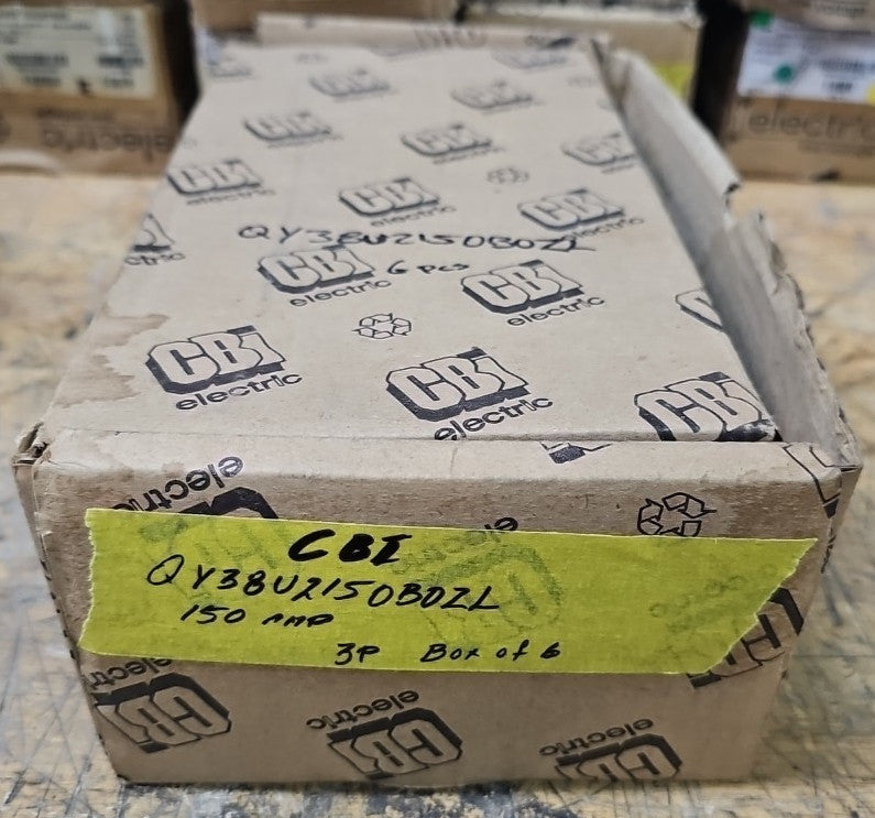 BOX OF 6 CBI QY38U2150B0ZL  Breaker 150A 3P 80V 10kA Din Rail Mount 150A 3P