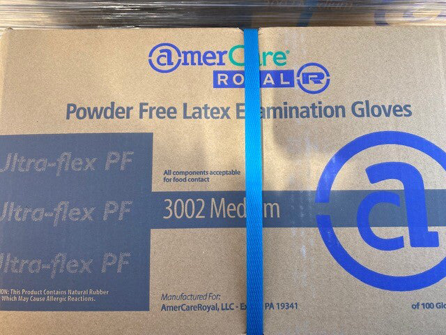 (Case of 1,000) AMERCARE Ultra-Flex Powder Free Latex Exam Gloves, Medium